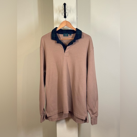 NEW. J. Crew Rugby shirt with tartan collar - Picture 2 of 6
